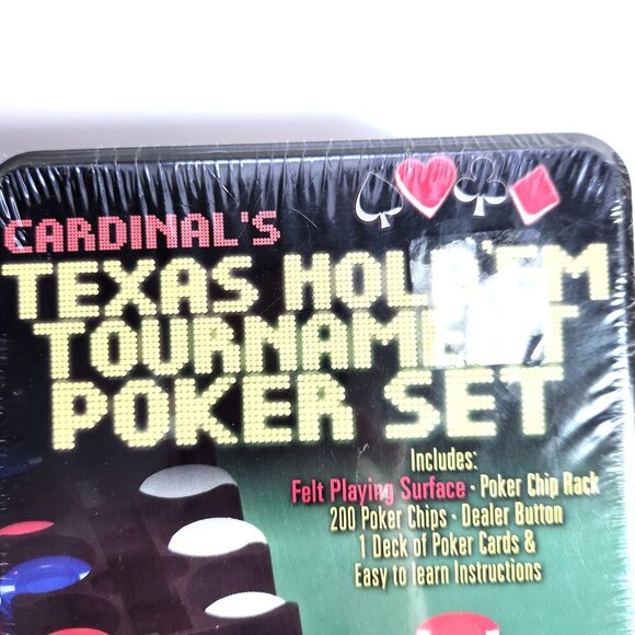 Cardinals Texas Holdem Tournament Poker Set New Factory Sealed in Metal Tin 2003 - Picture 2 of 6